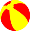 Strandball Beachball Ball Bright Red And Yellow Image